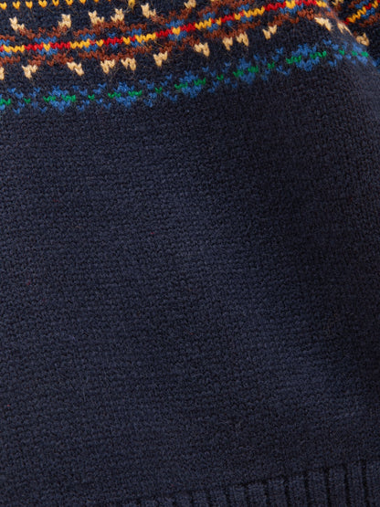 Joules Boys' Hillside Navy Fair Isle Knit Quarter Zip Jumper - image 4