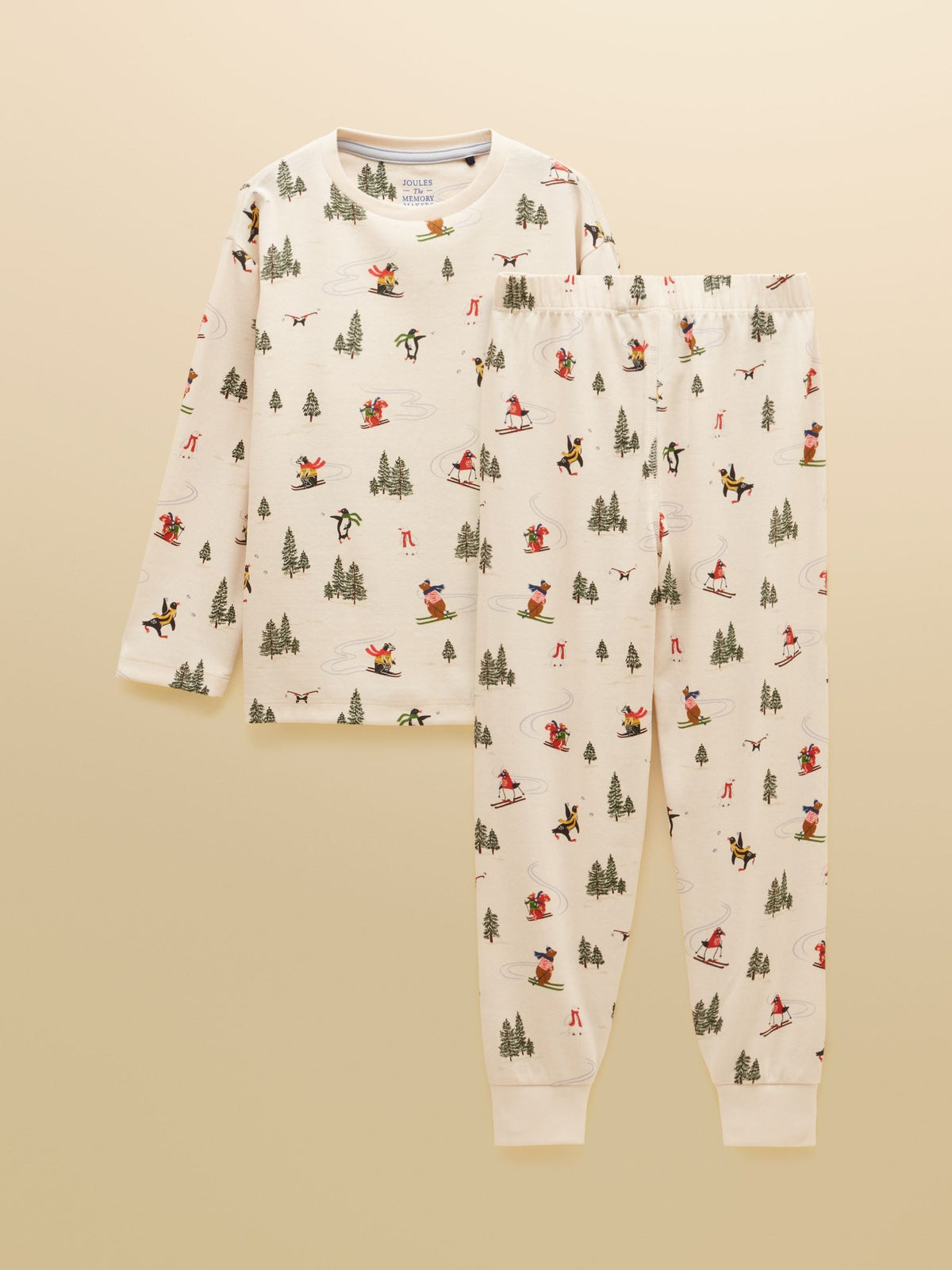 Joules Boys' Kipwell Cream Long Sleeve Pyjama Set - image 1