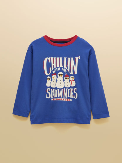Joules Boys' Finlay Blue Graphic Long Sleeve Top - image 1