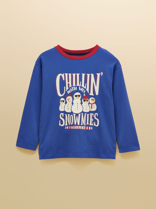 Joules Boys' Finlay Blue Graphic Long Sleeve Top - image 1