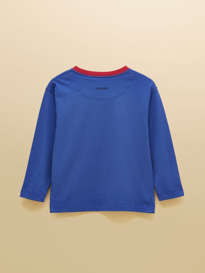 Joules Boys' Finlay Blue Graphic Long Sleeve Top - image 2
