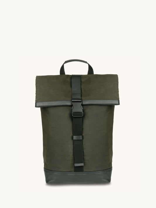Apatchy Green The Cavendish Waxed Canvas & Leather Backpack image 1