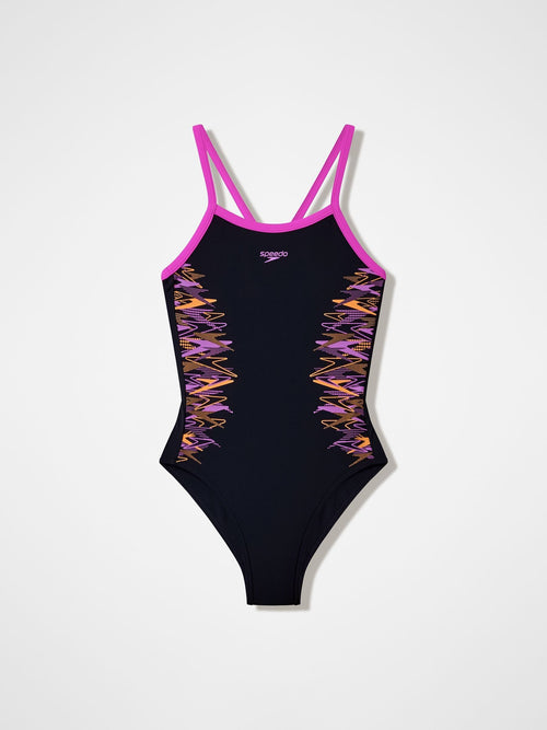 Dsiney Kidz - Speedo Black Placement Thinstrap Muscleback Swimsuit image 1
