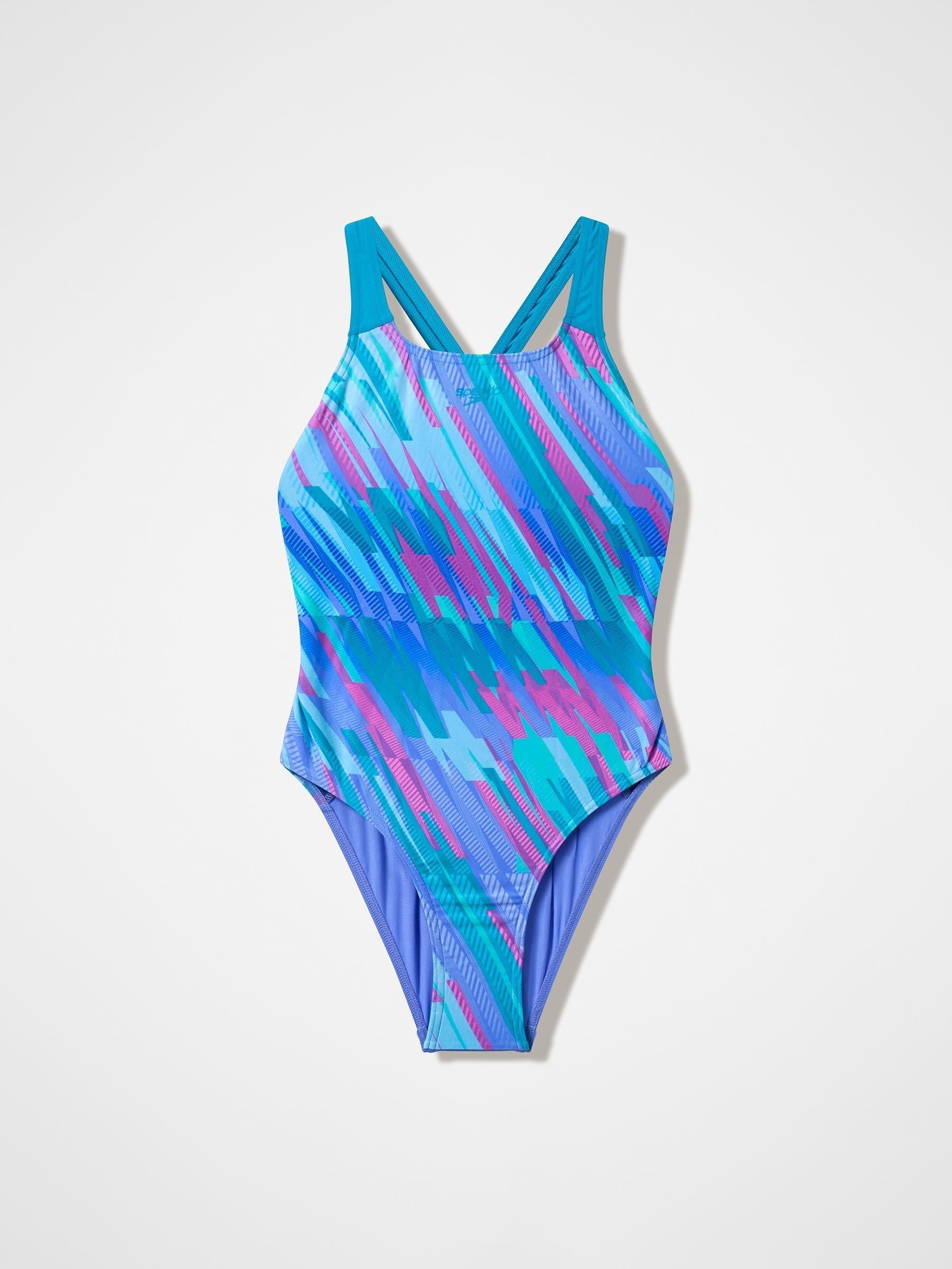 Dsiney Kidz - Speedo Purple Print Powerback Swimsuit image 1