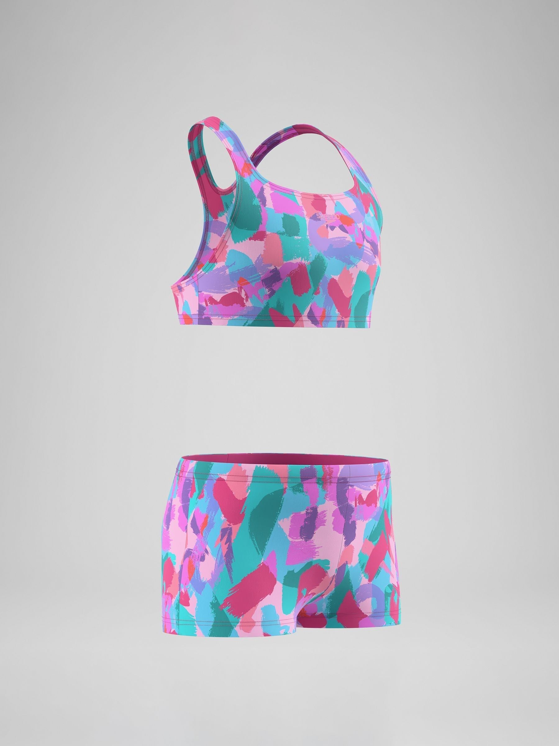 Dsiney Kidz - Speedo Pink Print Racerback Bikini Set image 3