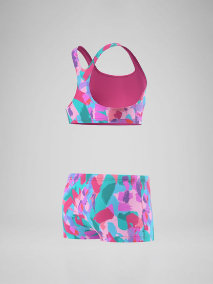 Dsiney Kidz - Speedo Pink Print Racerback Bikini Set image 4