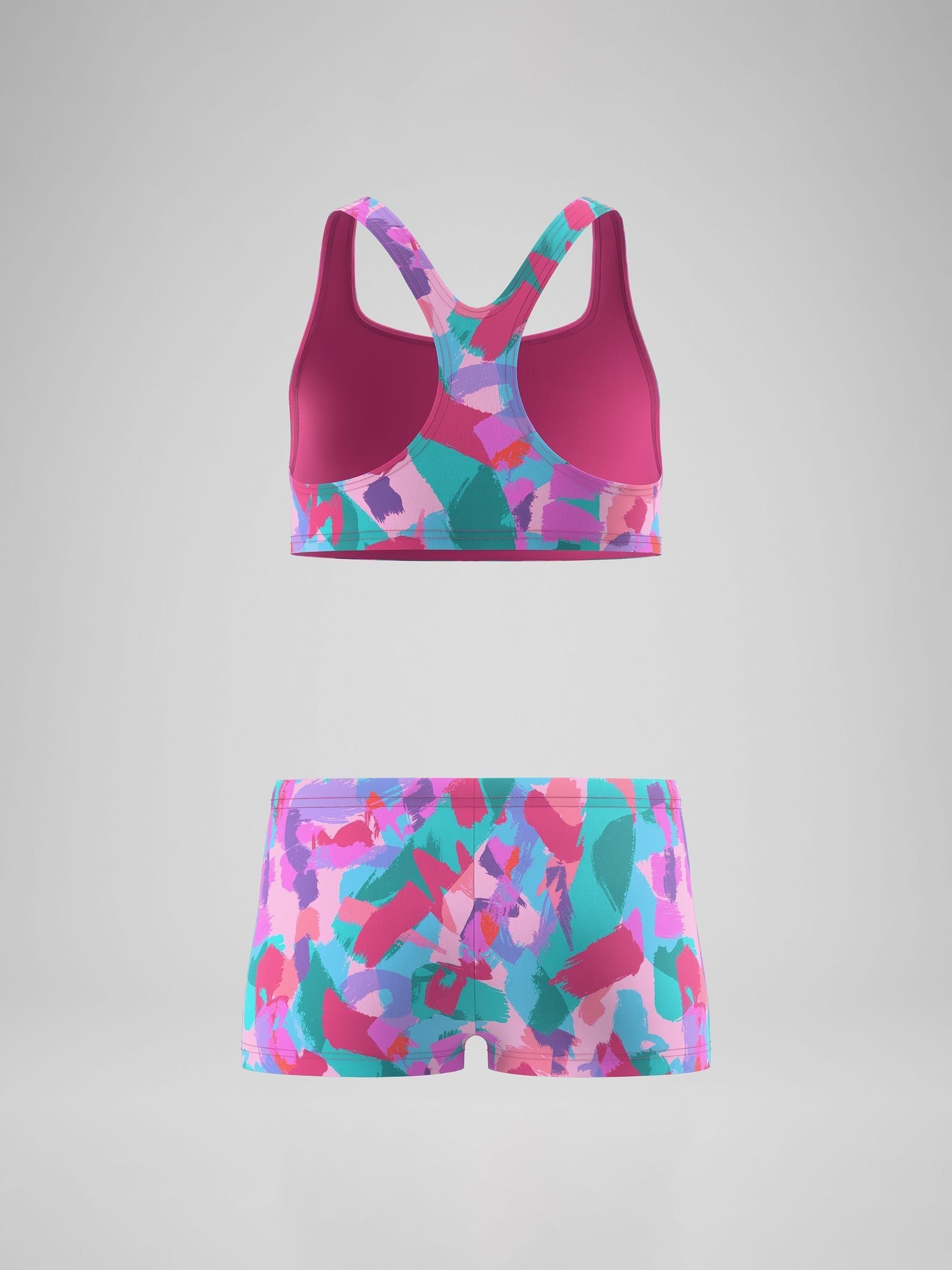 Dsiney Kidz - Speedo Pink Print Racerback Bikini Set image 5