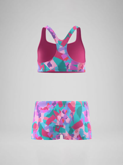 Dsiney Kidz - Speedo Pink Print Racerback Bikini Set image 5