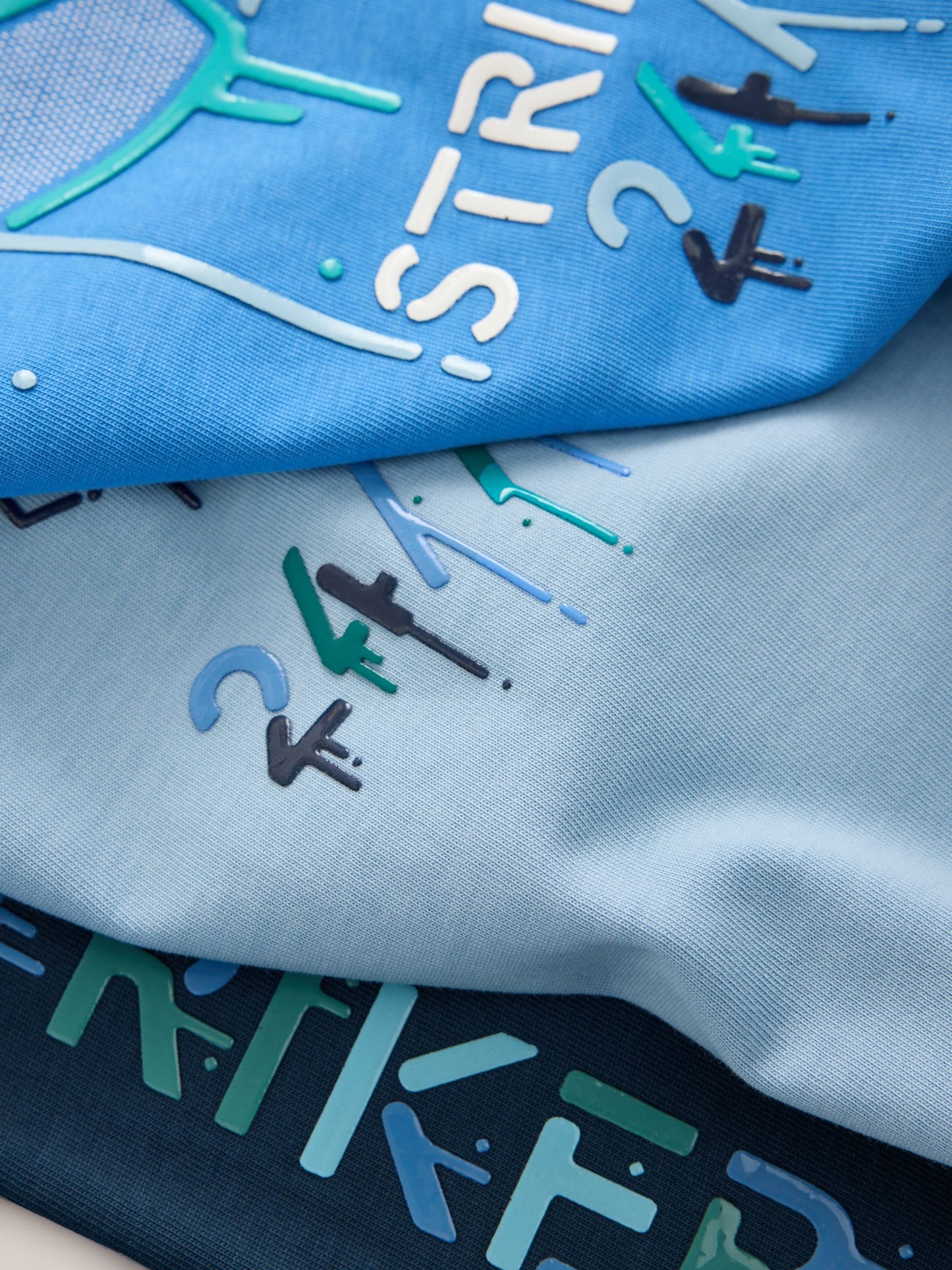 Dsiney Kidz - Blue Football Graphic Long Sleeve Relaxed Fit T-Shirts 3 Pack (3-16yrs) image 3