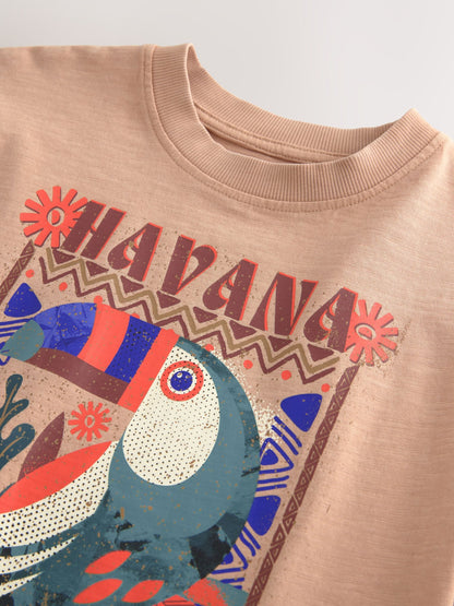 Dsiney Kidz - Tan Brown Washed Graphic T-Shirt (3-16yrs) image 4