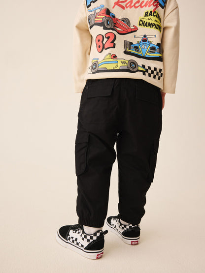 Dsiney Kidz - Black Lined Cargo Trousers (3mths-7yrs) image 3