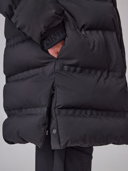 smALLSAINTS Black Heat Seal Logo Mid Length Padded Coat - image 4