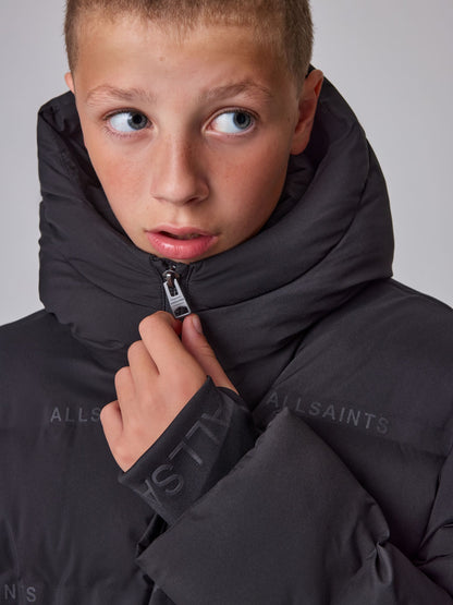 smALLSAINTS Black Heat Seal Logo Mid Length Padded Coat - image 5
