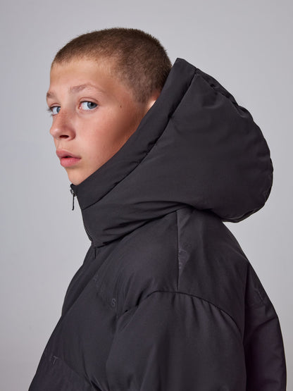 smALLSAINTS Black Heat Seal Logo Mid Length Padded Coat - image 6