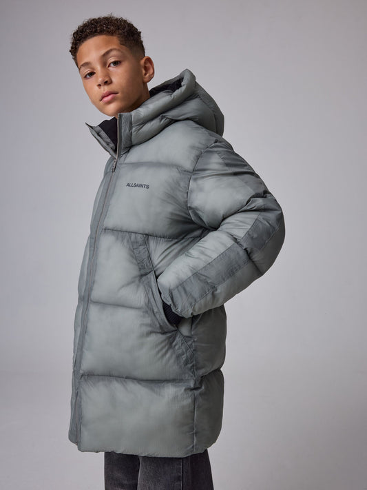 smALLSAINTS Khaki Green Washed Mid Length Padded Coat - image 1