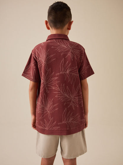 Dsiney Kidz - Rust Red Button Through Short Sleeve Jersey Shirt (3-16yrs) image 4