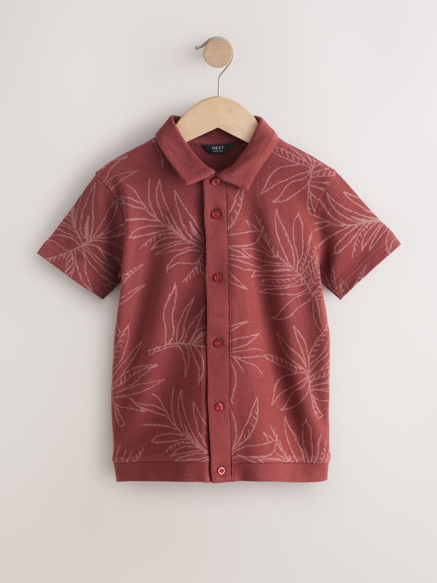 Dsiney Kidz - Rust Red Button Through Short Sleeve Jersey Shirt (3-16yrs) image 5