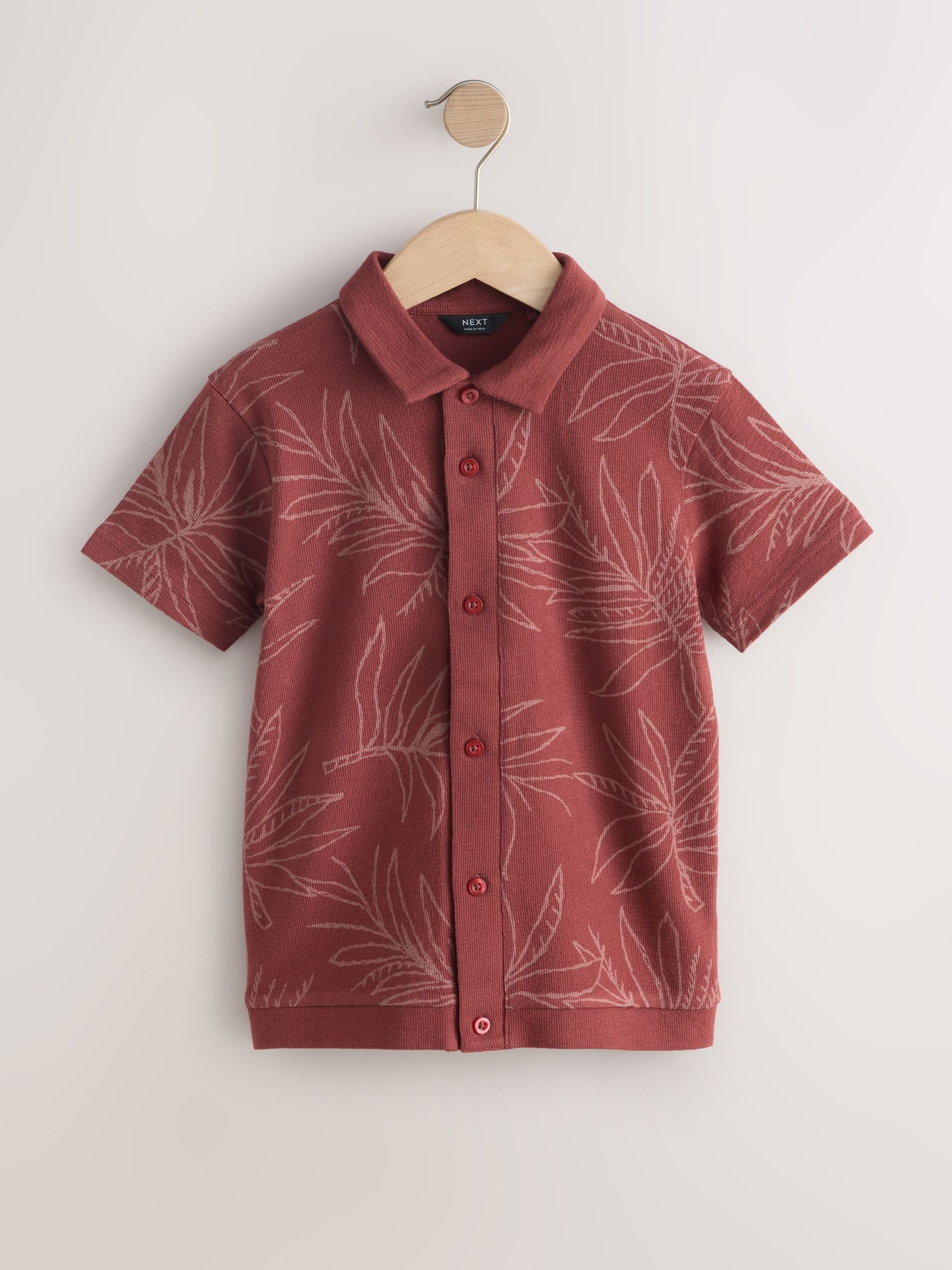Dsiney Kidz - Rust Red Button Through Short Sleeve Jersey Shirt (3-16yrs) image 5