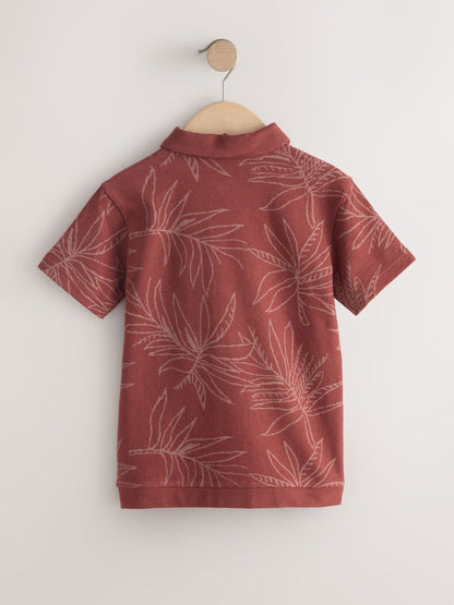 Dsiney Kidz - Rust Red Button Through Short Sleeve Jersey Shirt (3-16yrs) image 6