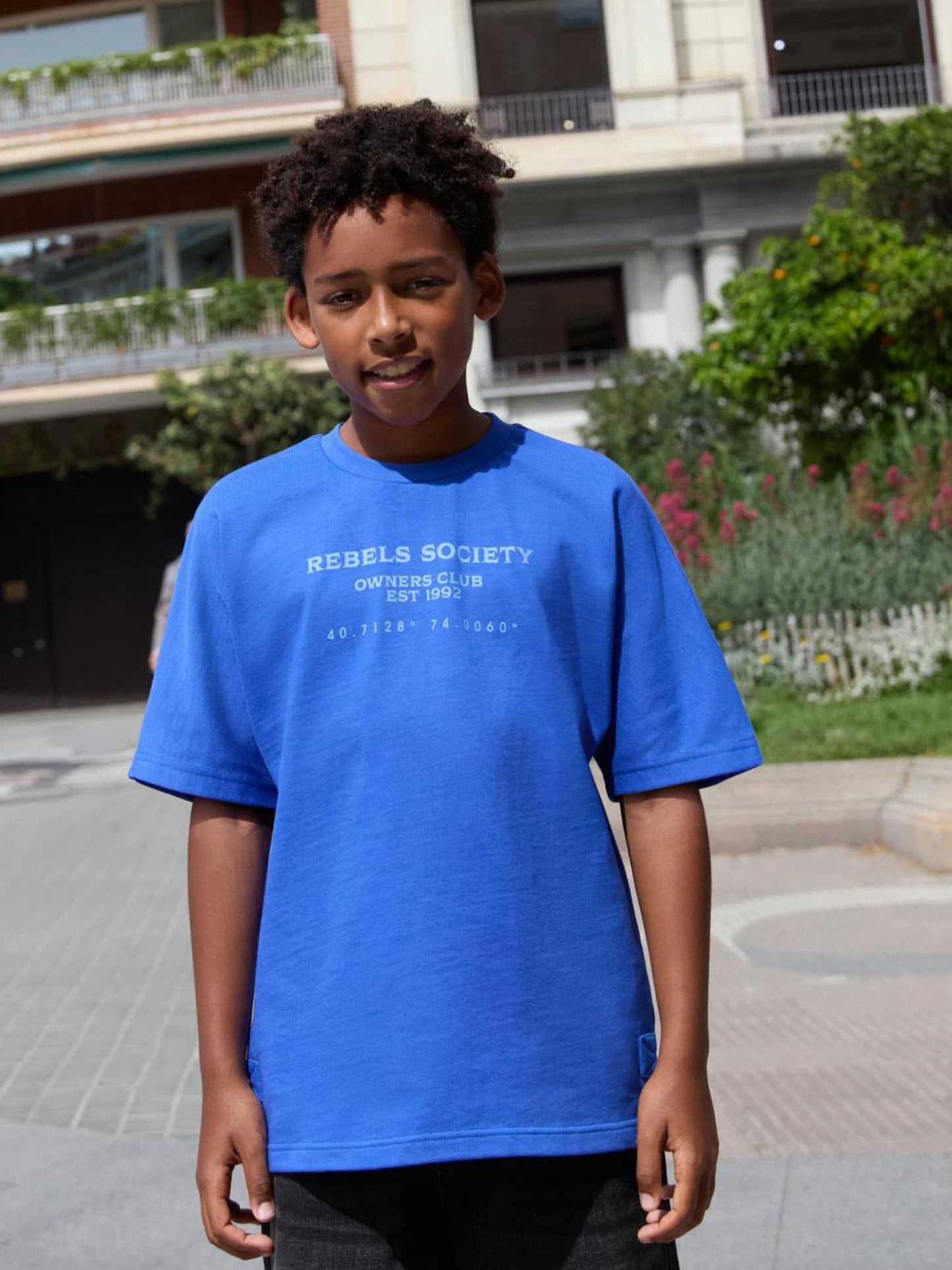 Dsiney Kidz - Cobalt Blue Texture Short Sleeve Graphic T-Shirt (3-16yrs) image 1