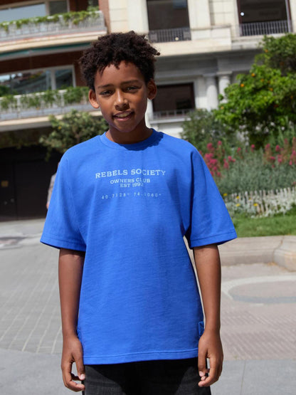 Dsiney Kidz - Cobalt Blue Texture Short Sleeve Graphic T-Shirt (3-16yrs) image 1