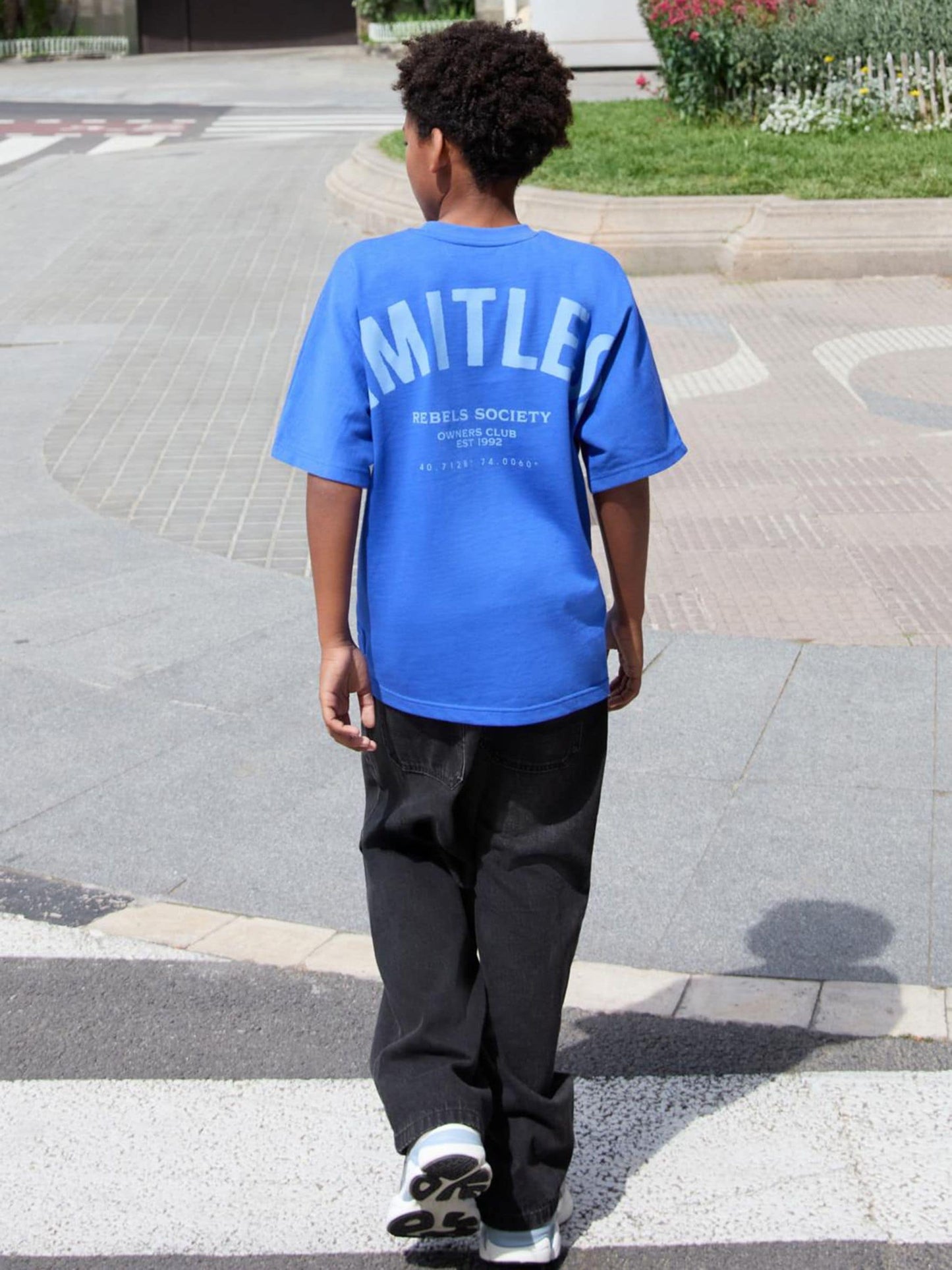 Dsiney Kidz - Cobalt Blue Texture Short Sleeve Graphic T-Shirt (3-16yrs) image 2