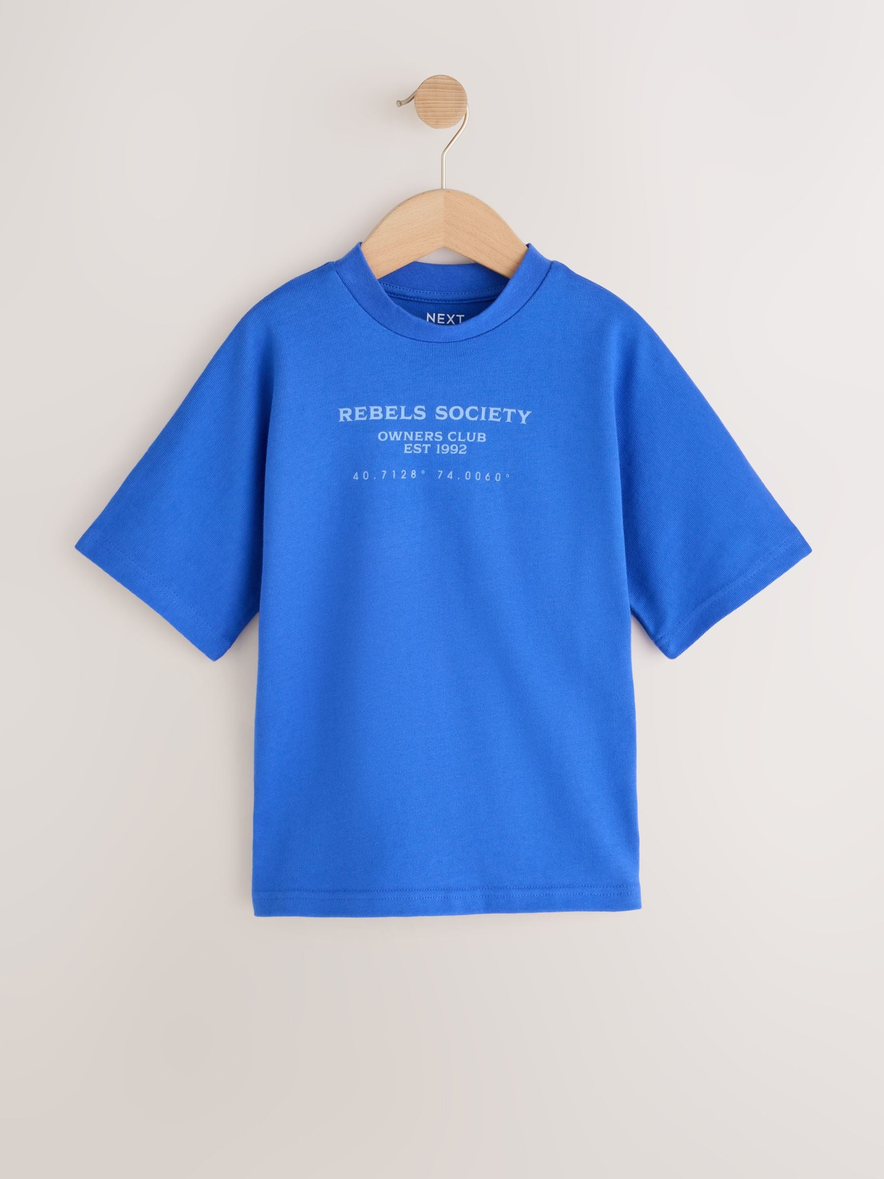 Dsiney Kidz - Cobalt Blue Texture Short Sleeve Graphic T-Shirt (3-16yrs) image 5