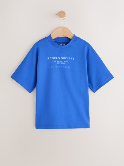 Dsiney Kidz - Cobalt Blue Texture Short Sleeve Graphic T-Shirt (3-16yrs) image 5