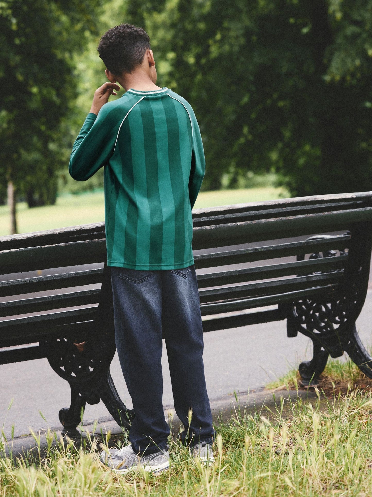 Dsiney Kidz - Blue/Teal Varsity Relaxed Fit Graphic Long Sleeve Cotton T-Shirt (3-16yrs) image 4