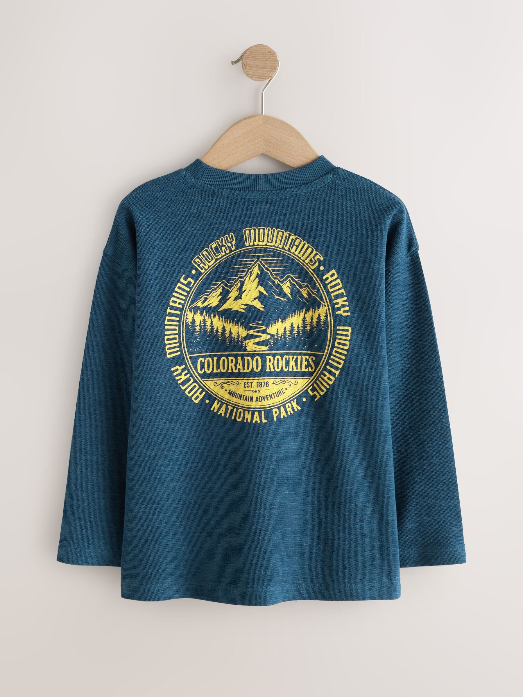 Dsiney Kidz - Blue Mountains Relaxed Fit Graphic Long Sleeve Cotton T-Shirt (3-16yrs) image 2