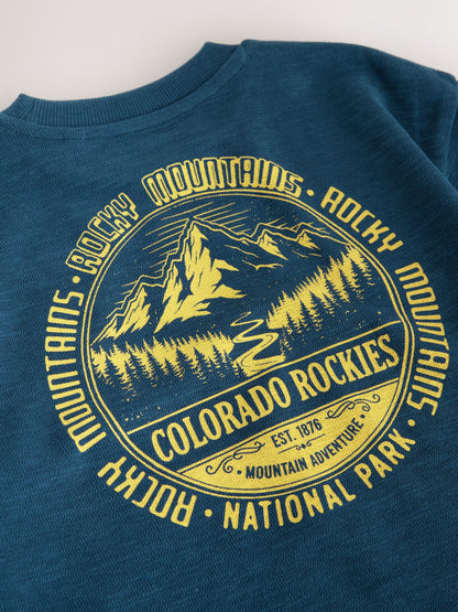 Dsiney Kidz - Blue Mountains Relaxed Fit Graphic Long Sleeve Cotton T-Shirt (3-16yrs) image 5