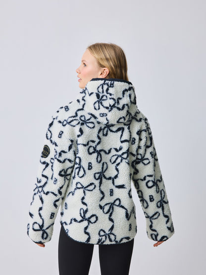 Baker by Ted Baker Ivory Bow Borg Hooded Fleece image 3