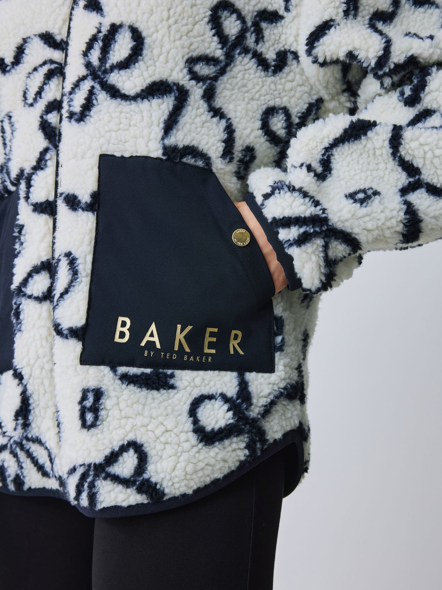Baker by Ted Baker Ivory Bow Borg Hooded Fleece image 5