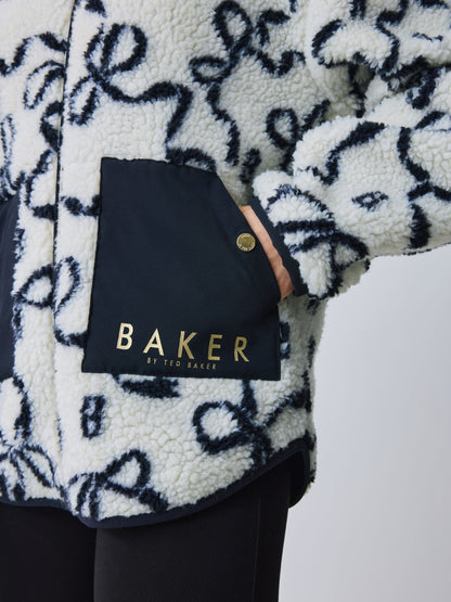 Baker by Ted Baker Ivory Bow Borg Hooded Fleece image 5