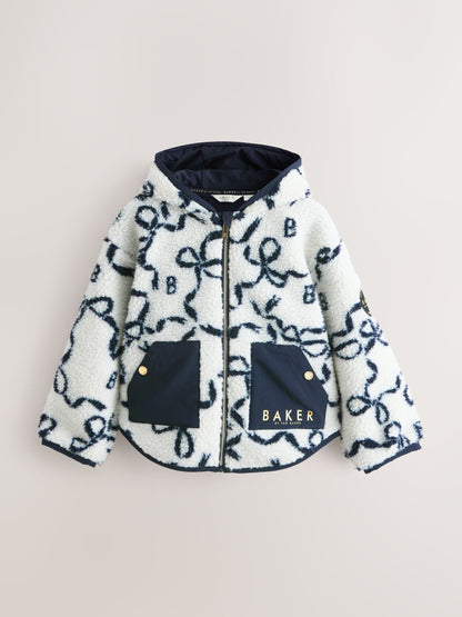 Baker by Ted Baker Ivory Bow Borg Hooded Fleece image 6