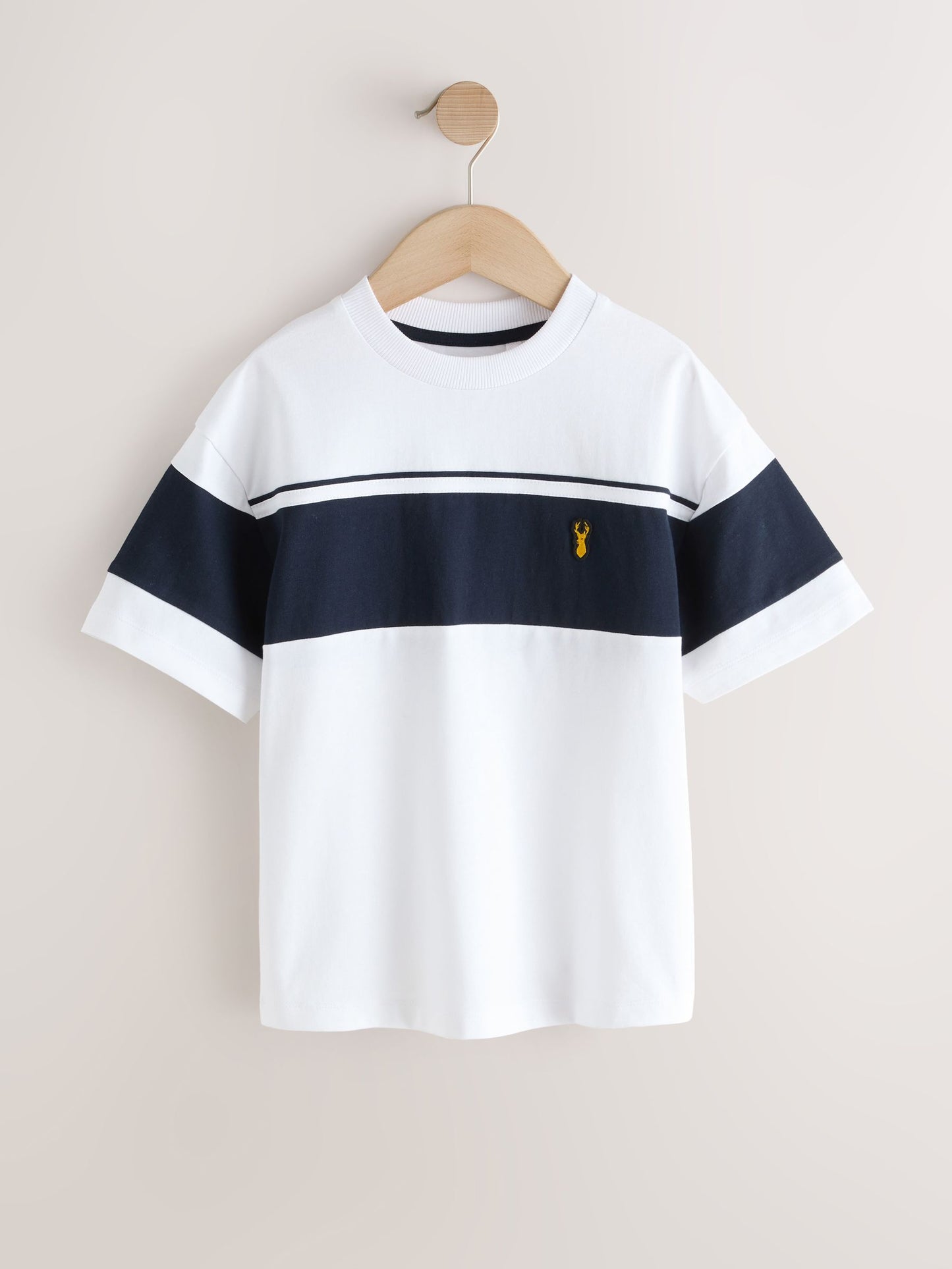 Dsiney Kidz - White/Navy Colourblock Short Sleeve T-Shirt (3-16yrs) image 1