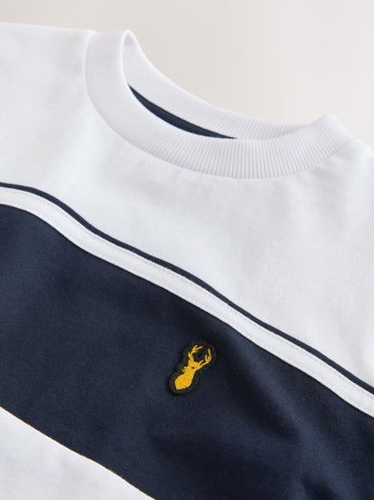 Dsiney Kidz - White/Navy Colourblock Short Sleeve T-Shirt (3-16yrs) image 4