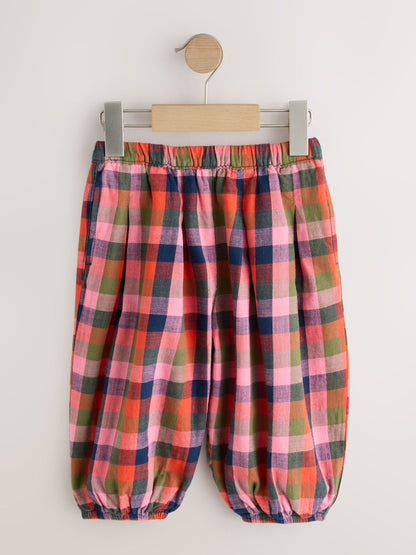 Multi Pink/ Navy Check Hareem Trousers (3mths-7yrs) image 2