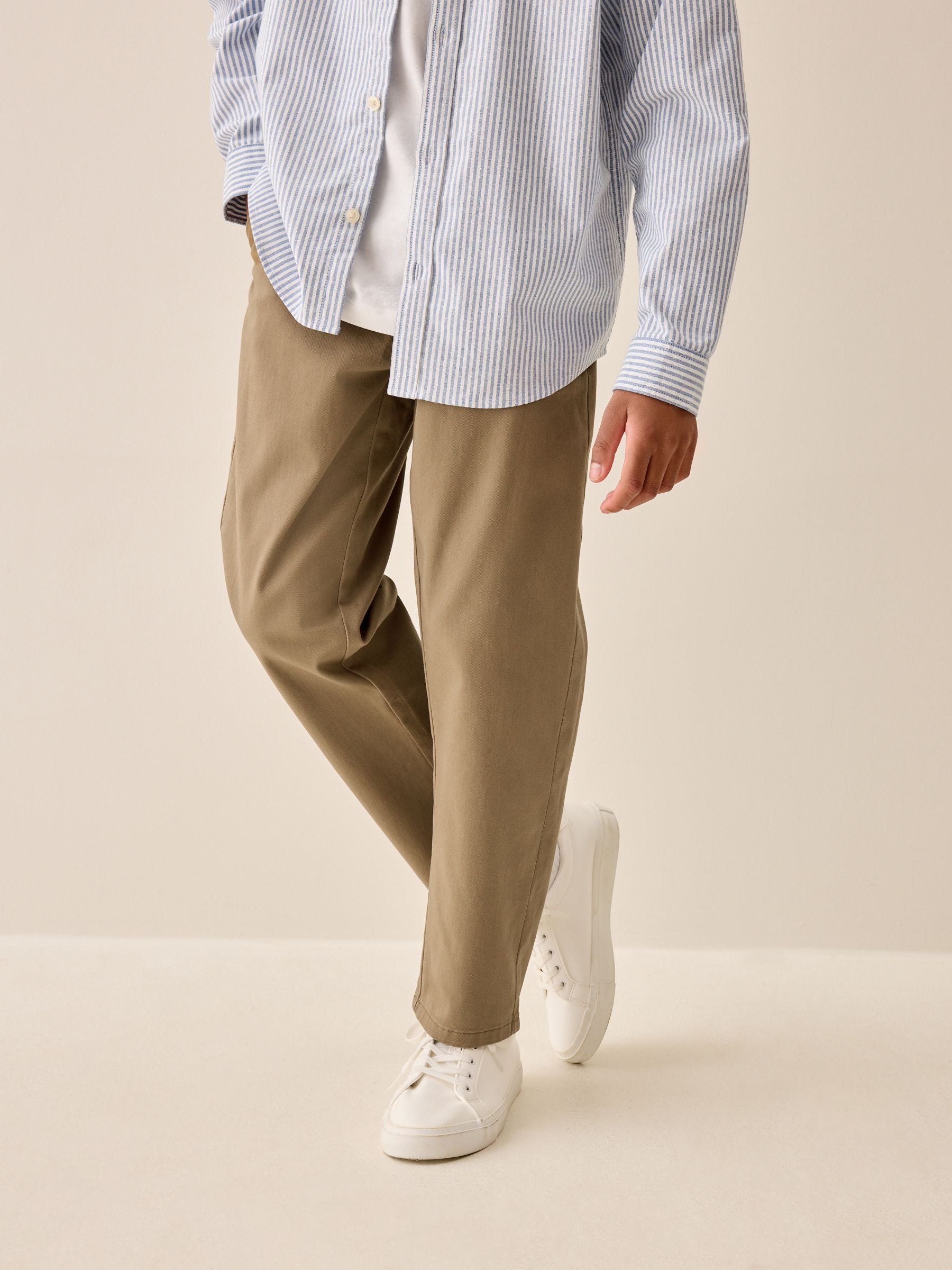 Dsiney Kidz - Tan Brown Loose Fit Stretch Chino Trousers (3-17yrs) image 1