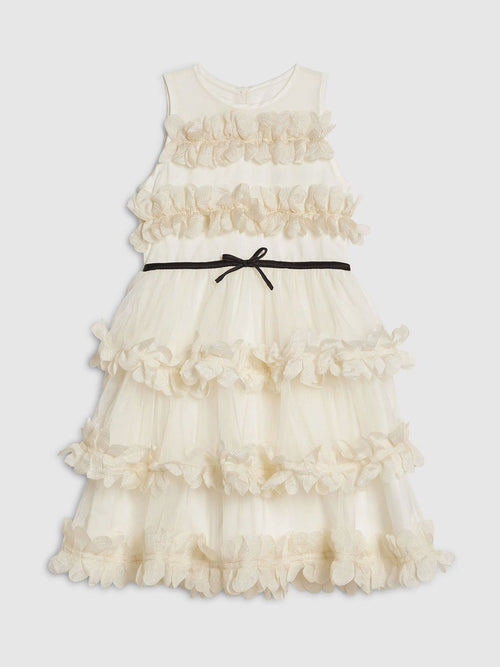 Dsiney Kidz - River Island Cream Flower Tulle Tiered Dress image 1