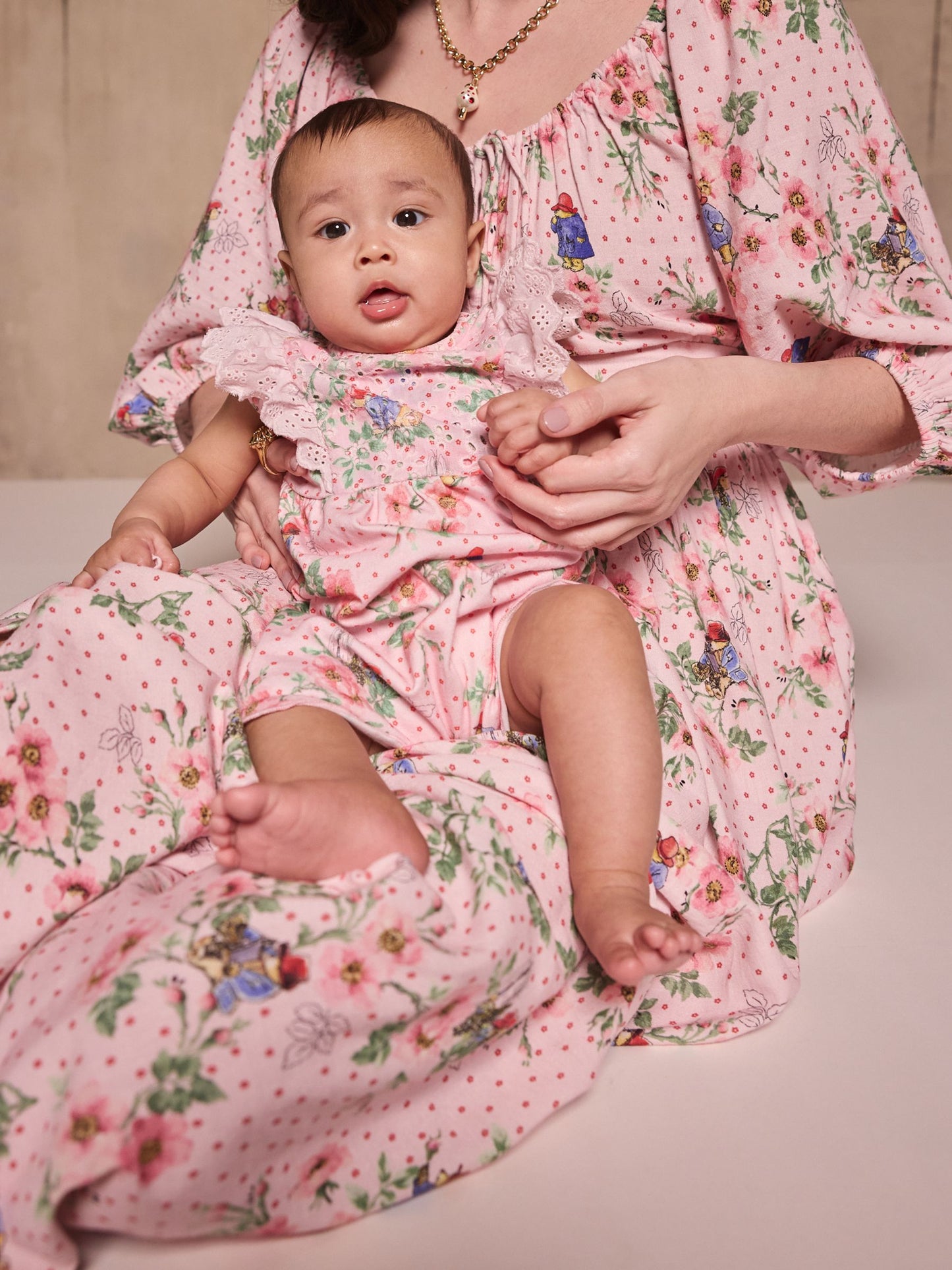 Pink Floral Cath Kidston Paddington Bear Baby Romper image 2