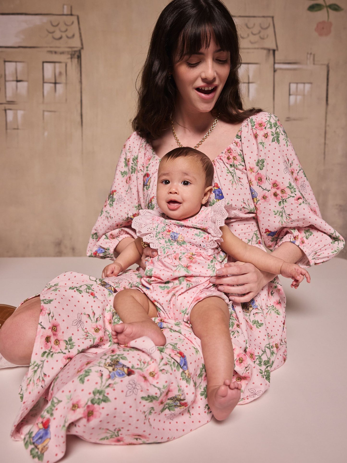 Pink Floral Cath Kidston Paddington Bear Baby Romper image 3