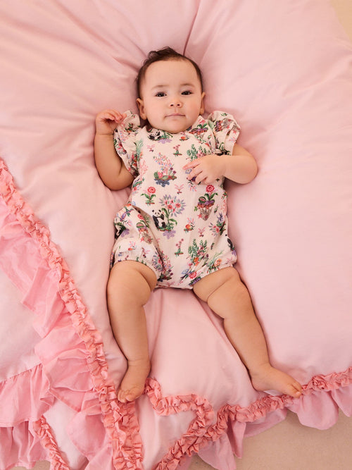 Cream Character Cath Kidston Wrap Over Baby Romper image 1