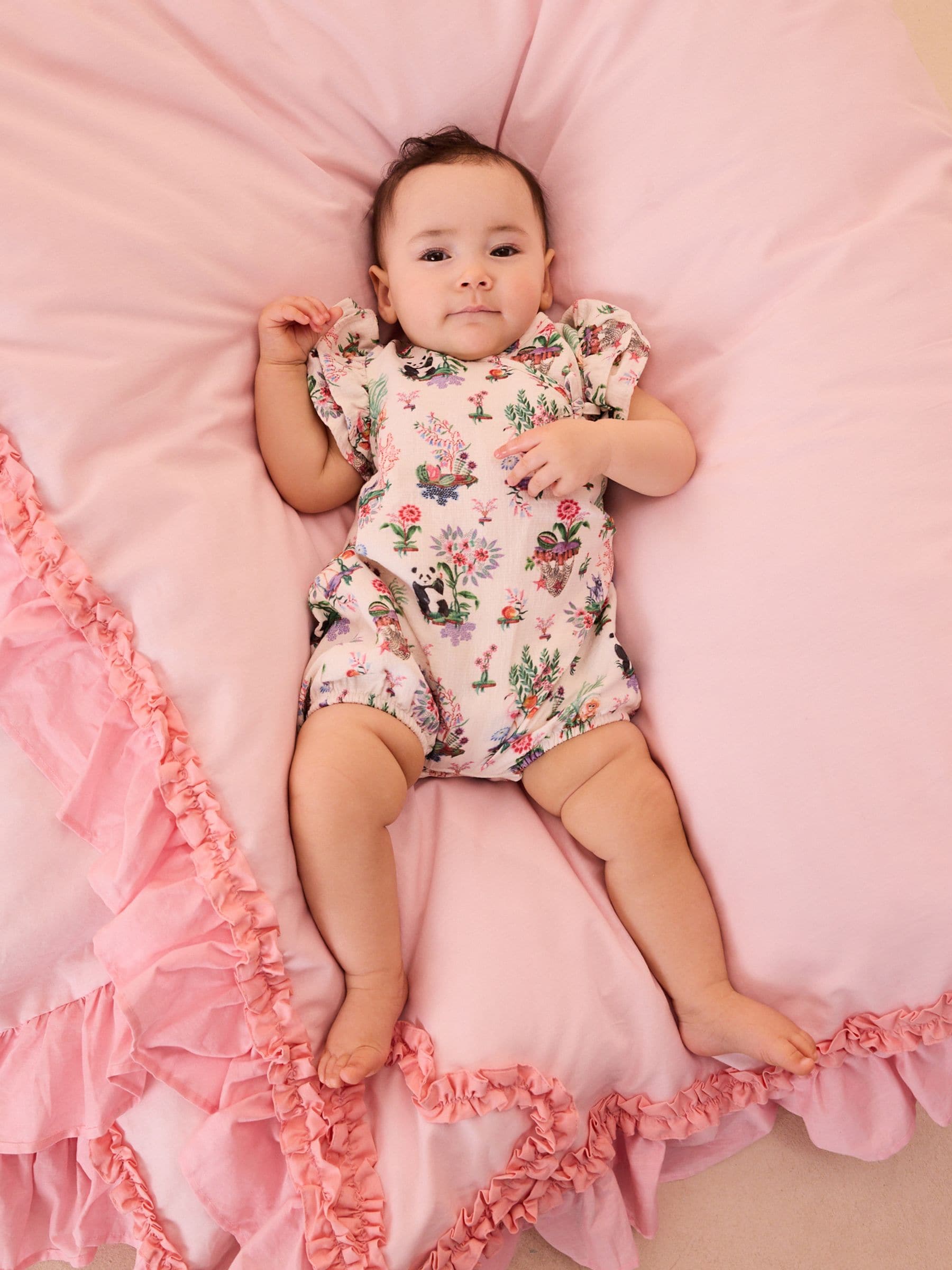 Cream Character Cath Kidston Wrap Over Baby Romper image 1