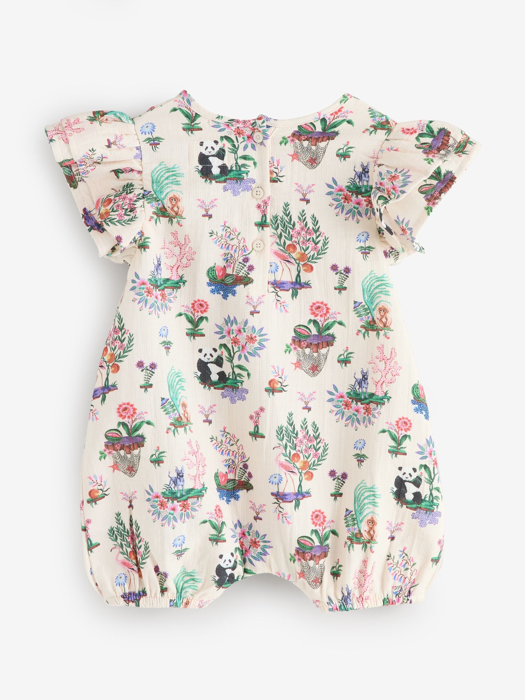 Cream Character Cath Kidston Wrap Over Baby Romper image 6
