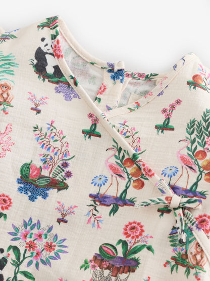 Cream Character Cath Kidston Wrap Over Baby Romper image 7