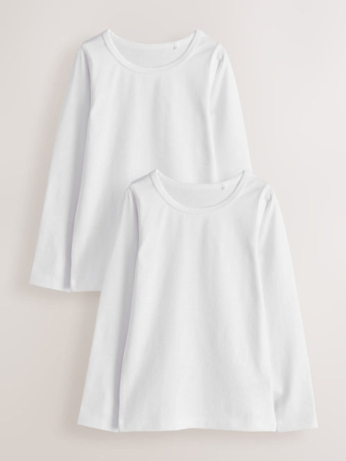 Dsiney Kidz - White Long Sleeve Vests 2 Pack (1.5-16yrs) image 1