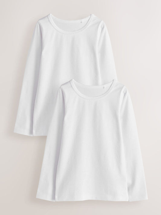 Dsiney Kidz - White Long Sleeve Vests 2 Pack (1.5-16yrs) image 1