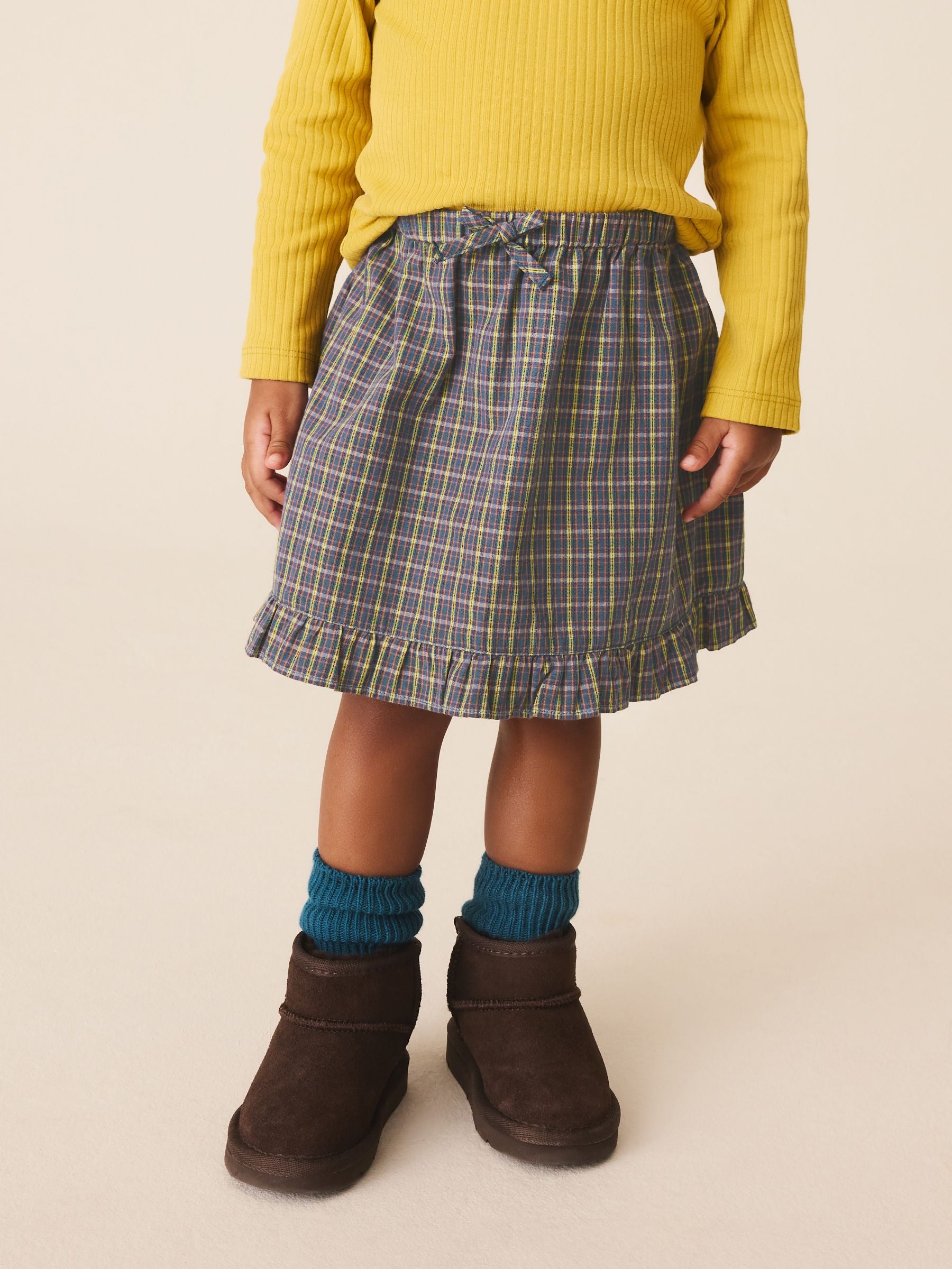Dsiney Kidz - Multicoloured Navy Check Frill Hem Skirt (3mths-7yrs) image 1
