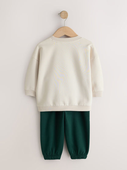 Ecru Crew Neck Joggers Set (3mths-7yrs) image 3